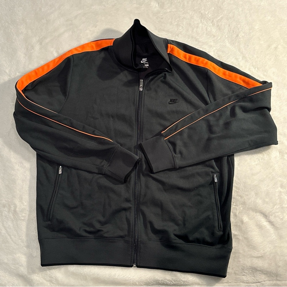 Nike‎ Sportswear Men's Full Zip Up Coats Jackets Gray/Orange Size XXL RN 56323
